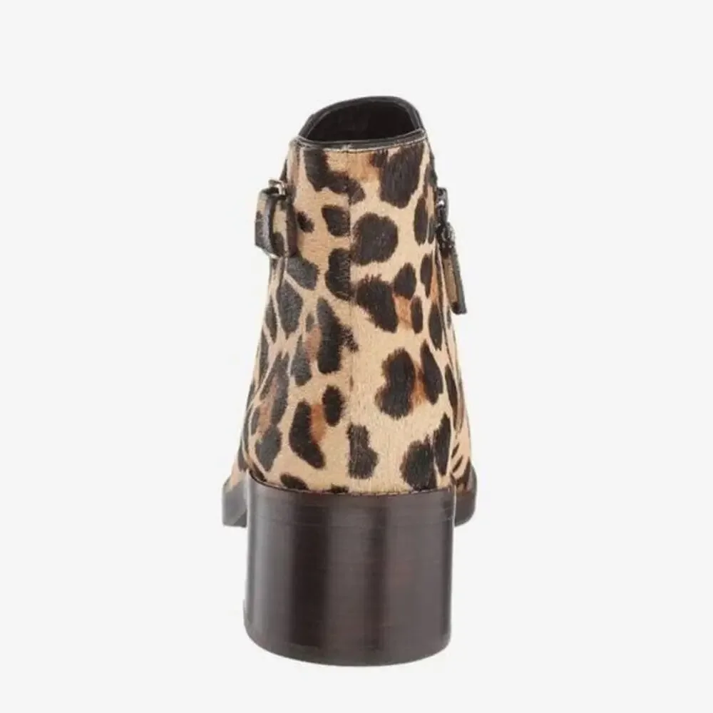 Cole Haan Harrington Grand Buckle Bootie in Ocelot Print Haircalf‎ size 8 B new! - Picture 14 of 16